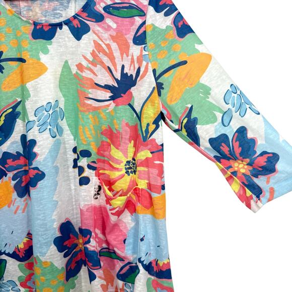 Shana Sz Large Floral Tropical Wearable Art to Wear Summer Blouse Shirt Top - Picture 7 of 10